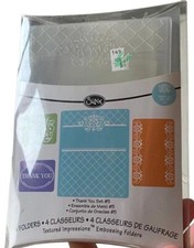Sizzix Textured Impressions Embossing Folders Thank You Set 5 Stamps