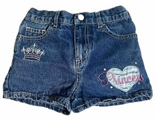 Disney Princess Girls Dk. Blue Denim Embellished Shorts Sz. 5 61 