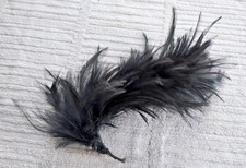 Antique Victorian Edwardian Black FEATHER Plume Feather Millinery 8 Mourning