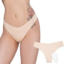 Replurts Women s Camel Toe Concealer Pads with Breathable Cotton Seamless Thong