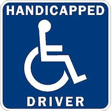 Handicapped Driver. Car Sticker. Reflective or Matte Vinyl Decal Sticker