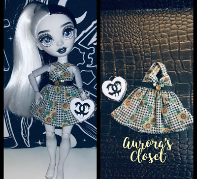 Rainbow High Custom Sunflower Mini Dress Jewels Gingham Heart Purse 471