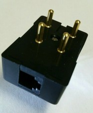 Vintage 4-Prong to RJ-11 Modular Telephone Jack Plug Adapter Black New