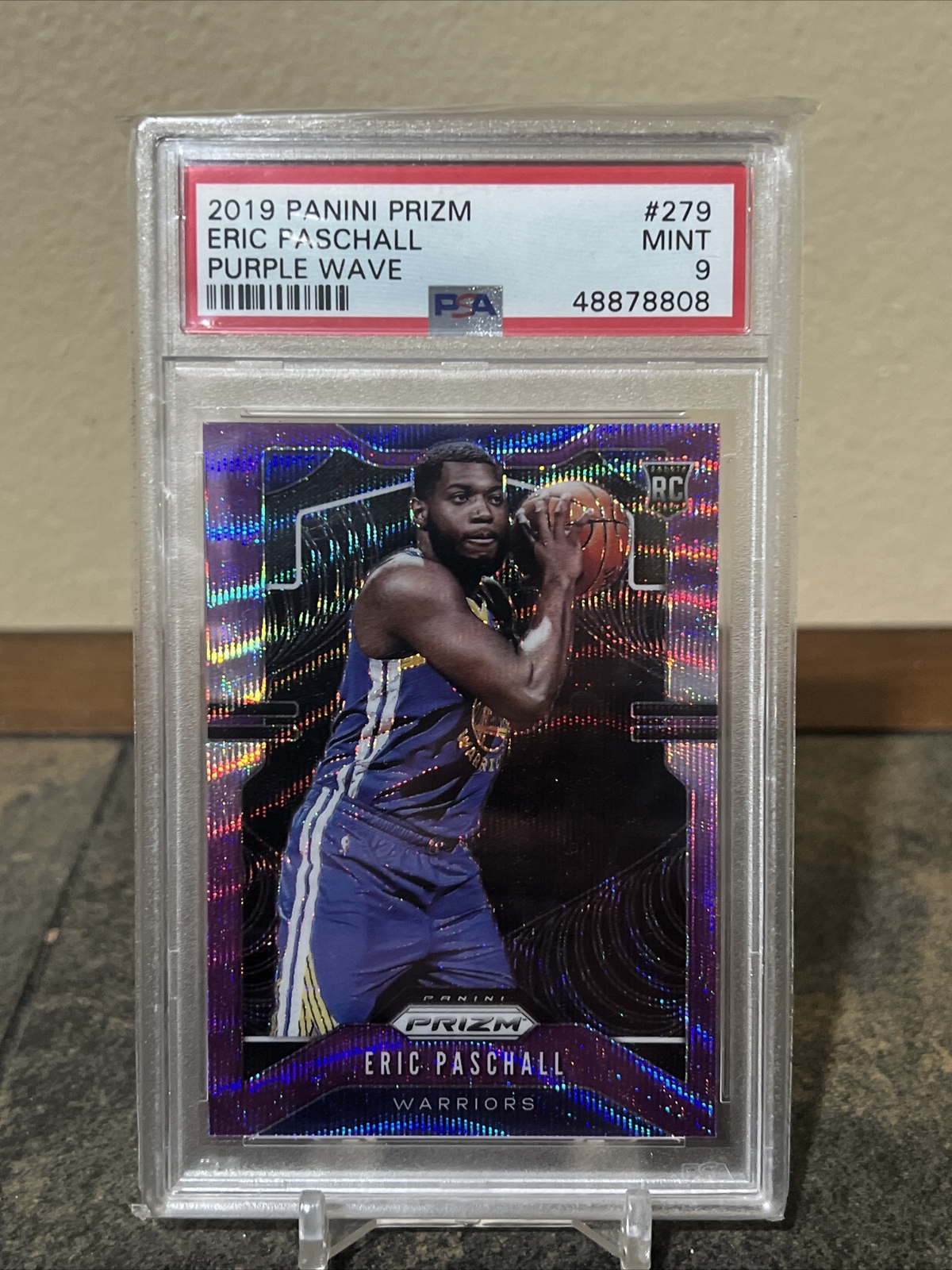 Eric Paschall 2019-20 Panini Prizm RC #279 Purple Wave Prizm PSA 9 Mint