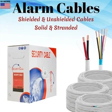Alarm Wire Cable 500ft 1000 Solid Stranded CCA 18 22 AWG Shielded Unshielded Lot