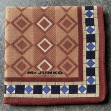 JAPAN HANDKERCHIEF VINTAGE GEOMETRIC SOLID PLAIN COTTON POCKET SQUARE 17" B0498