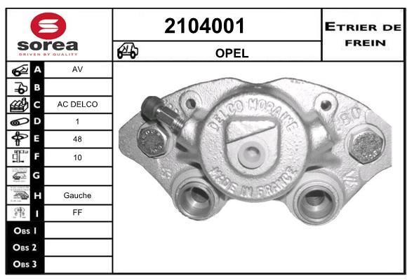 Étrier de frein pour Opel Corsa A berline bicorps 3 et 5 portes moteurs 1.0 et 1.2