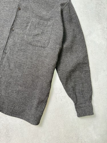 COMOLI CASHMERE-WASHI OPEN COLLARED SHIRT - CHARCOAL Size 4 - Picture 3 of 19