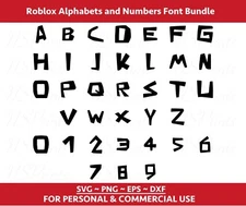 Roblox alphabets and numbers Font SVG, Roblox Font Vector, Roblox Alphabet SVG,