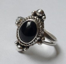 Ring Onyx Cabochon 925 Silber Vintage 80er ring silver