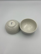 Pair Of China Bowls In Ceramic Enameled Celadon Clear Floral Motifs. (S)