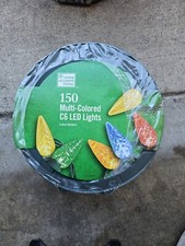 150-Light Faceted LED C6 Multi-Colored Christmas String Lights Spool 49ft 8in