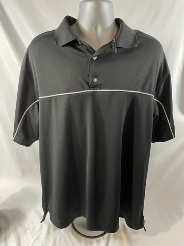 FJ Foot Joy Mens XL Black Polo Golf Shirt Short Sleeve 100% Polyester - Picture 3 of 12