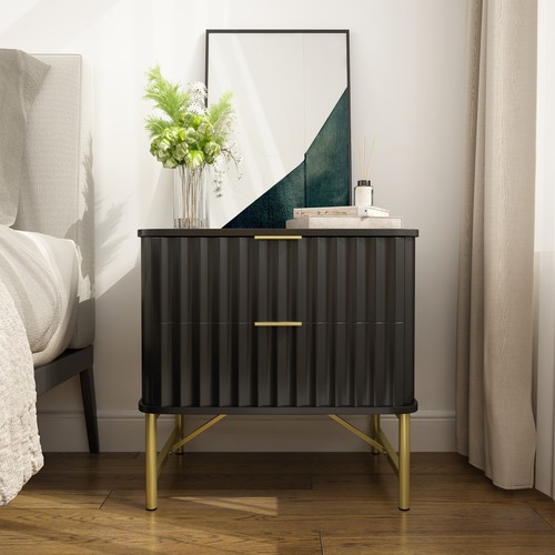 Clihome 2-Drawers Nightstand Dresser End Table Bedside Table for Bedroom - Picture 13 of 41