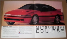 1989 Mitsubishi Eclipse 2-Page Print Ad Car Automobile Advertisement Vintage