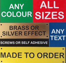 Engraved Plaque Memorial Plate Warning Sign Name Door Label Bench Signs Pet Dog