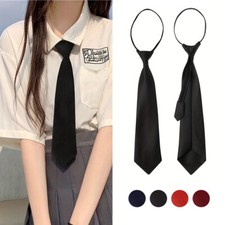 Women Solid Color Tie JK Uniform Shirt Tie Detachable All-match Easy Wear US