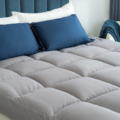 Mattress Topper Queen Cooling Mattress Pad Extra Thick Bed Topper Plush Pillow T