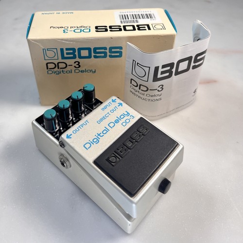 Boss DD-3 Digital Delay - Blanc - Étiquette bleue 1989 - Made in Japan - Boîte et papiers - Photo 1/8