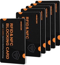 6 Pack RFID Blocking Card, NFC Debit Credit Card Passport Protector, Entire Wall