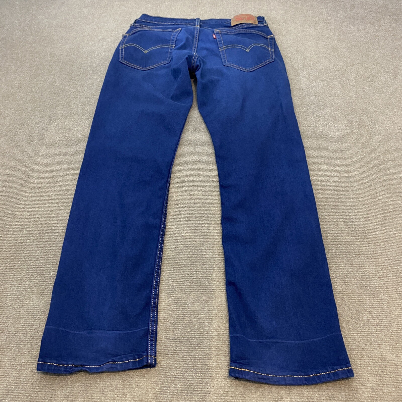 Levis 514 Jeans Mens Size 30x30 Blue Wash Straight Distressed Denim Classic