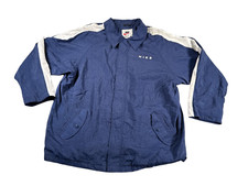 VTG Nike Windbreaker Jacket Men Size 2xl Blue Full Zip White Tag 90s Big Swoosh