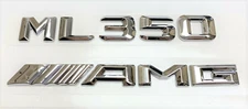 #1 CHROME ML350 + AMG REPLACEMENT FOR MERCEDES REAR TRUNK EMBLEM BADGE DECAL LID