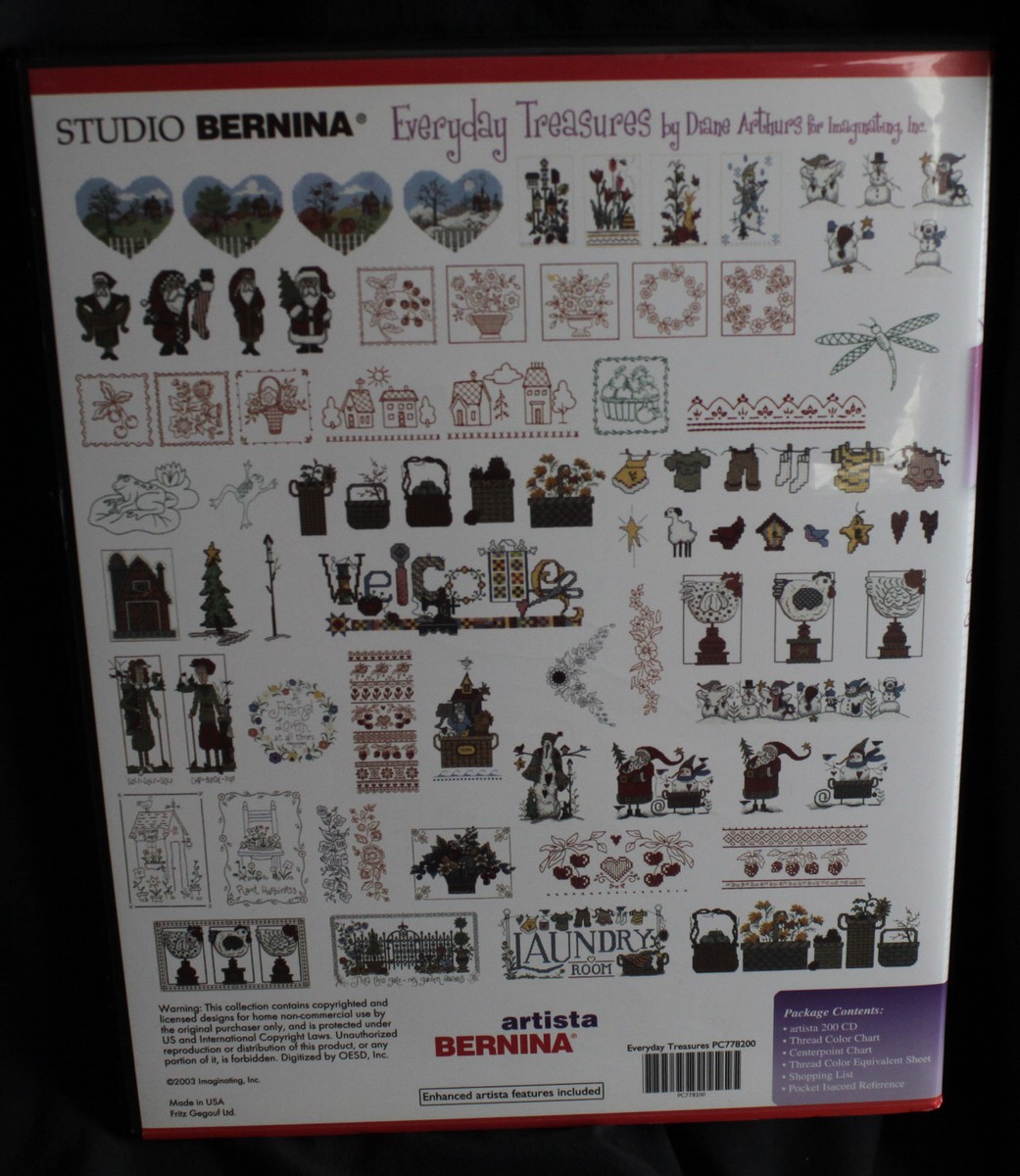 Bernina Artista Embroidery Card Everyday Treasures Diane Arthurs