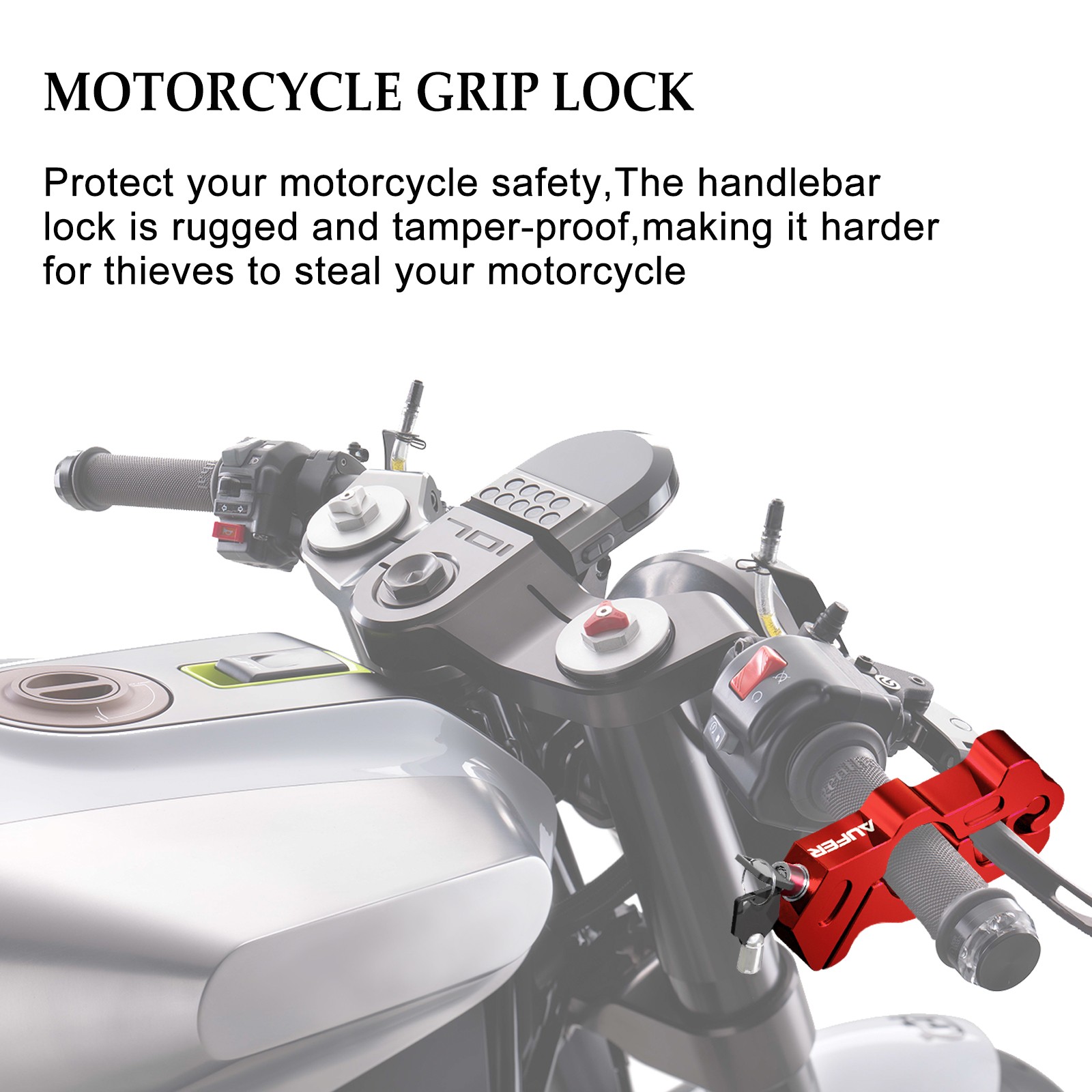 Universal Motorcycle Grip Handlebar Lock for Moped Motorbike Throttle Brake Lock
