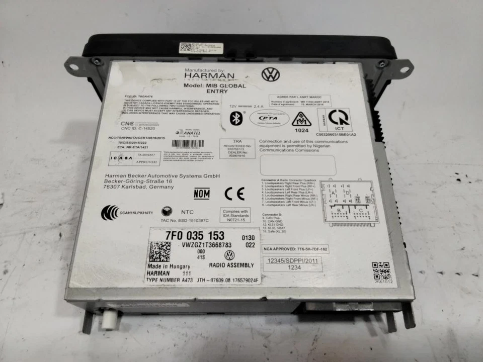 7F0035153 Sistema Audio Radio per VOLKSWAGEN CADDY PROFESIONAL (SA)(03.2 1824361 - Immagine 2 di 4