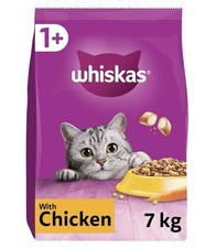 7kg Whiskas 1+ Adult Complete Dry Cat Food Chicken Bulk Pack Cat Biscuits 3.96 per kilo