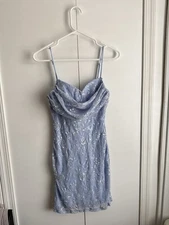 Windsor Special Occasion Baby Blue Sparkly Dress Size M