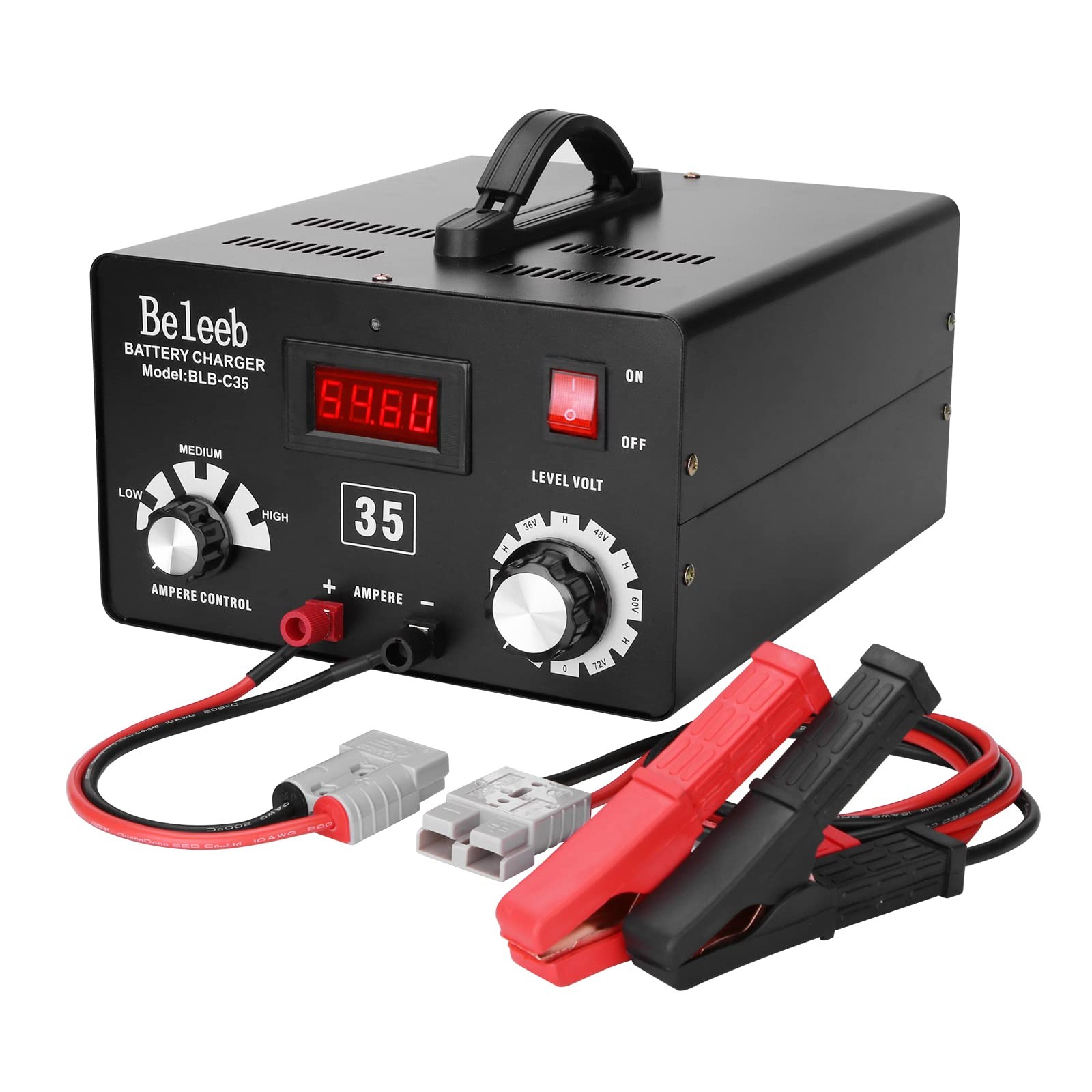 Beleeb C35 Adjustable Battery Charger 12V 24V 36V 48V 60V 72V, Pulses of High...