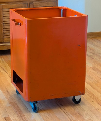 Rare Vintage Mid-Century Highsmith Industrial Metal Book/Utility Cart – Orange