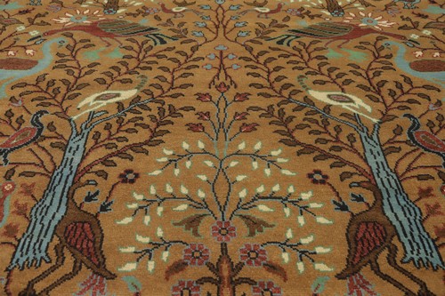 Animals Pictorial Ziegler Indian Area Rug 9x12 ft Hand-knotted Wool Living Room - Picture 5 of 14