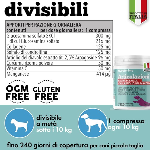 Integratore Articolazioni Cane 240 Compresse Joint Care con Glucosamina - Foto 12 di 24