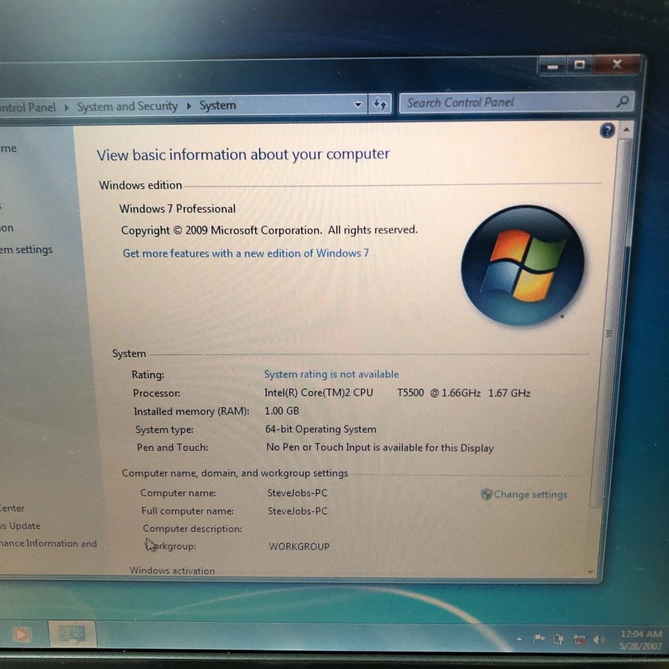 Laptop retro para juegos Dell Latitude D520 Core 2 1,66 GHz 1 GB RAM (Windows 7 Pro) Foto 2 de 4