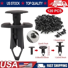 120x 8mm Hole Bumper Clips Retainer Auto Car Plastic Rivets Fastener Fender Push