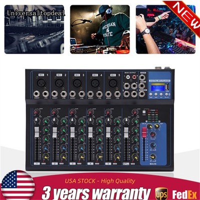 7-Channel Bluetooth Portable Audio Mixer USB Sound Mixing Console Board DJ Music