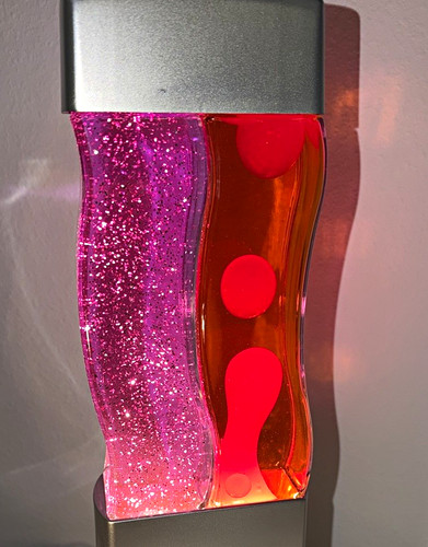 Retro Lava Lamp with Pink Glitter