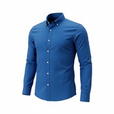 Country Road Men's New Navy Blue 100 Cotton Long-Sleeve Dress Shirt - Medium