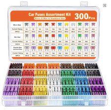 300Pcs Car Fuse Assortment Kit, 160 Mini 90 Standard 50 Micro Blade Fuses