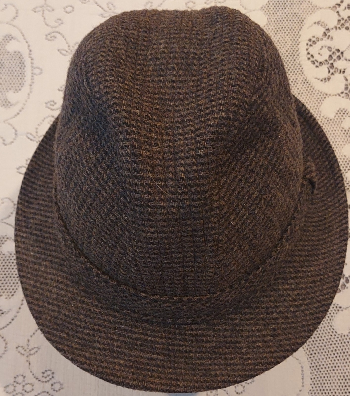 Pendleton Fedora Hat Mens Gray Houndstooth Tweed … - image 4