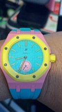 Rare Audemars Pigeut x Swatch Royal Pop OTG ROZ Green Band Pink Case Strap only