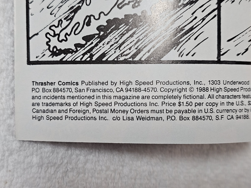 VTG 1988 Thrasher 1st Print Comics No 3 Underground Skateboarding Art Comic - Picture 4 of 9