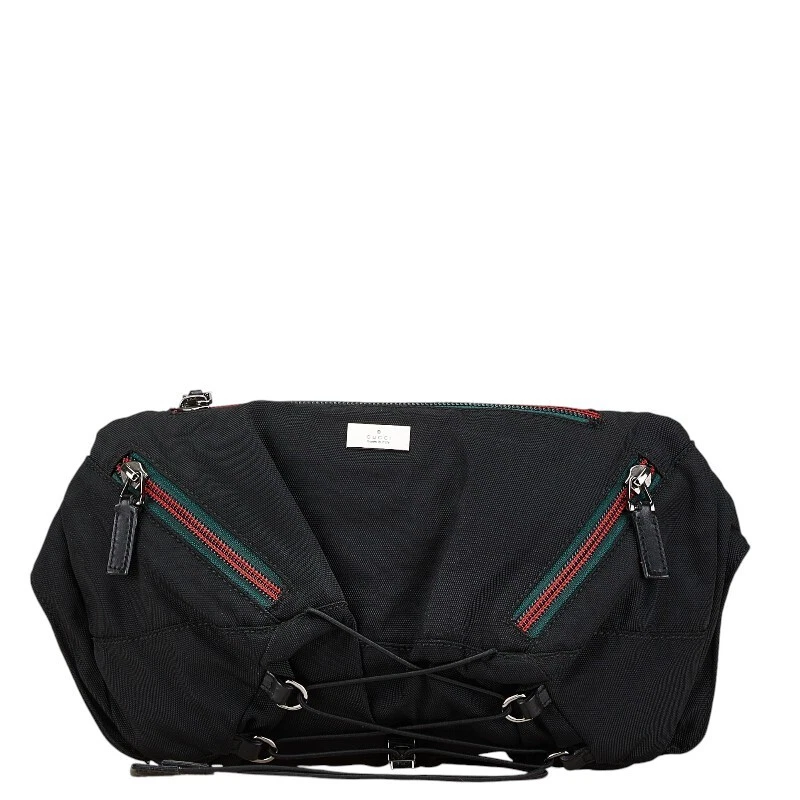 Sac Gucci Sherry Line taille 122350 noir rouge toile occasion 9,25