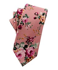 -Men's Skinny Tie Floral Cotton Neck Ties for Men Ct0107