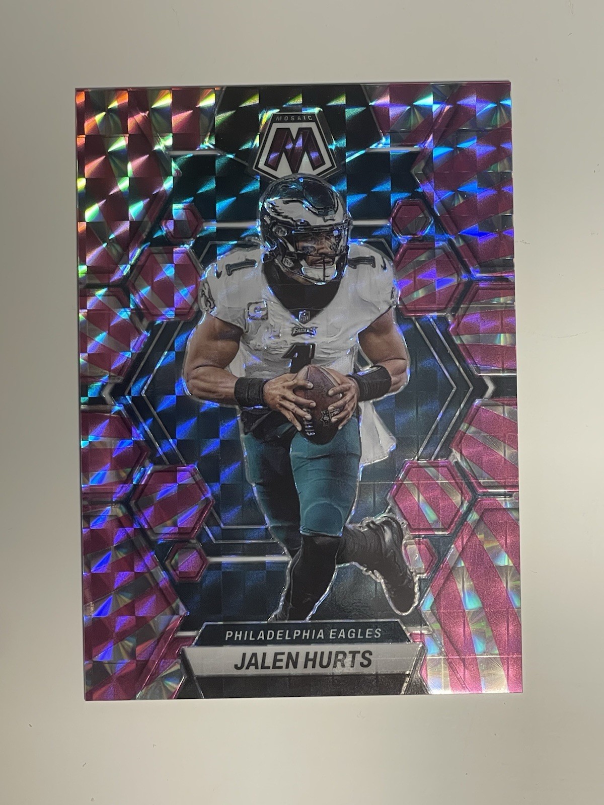 2023 Panini Mosaic - Jalen Hurts #192 Pink Swirl Mosaic Prizm /11