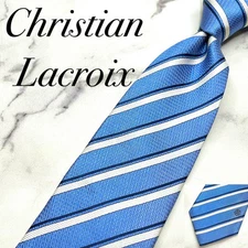 Auth Christian Lacroix Luxury Necktie Tie Ties Unisex ALL SILK 100 Multicolor H4