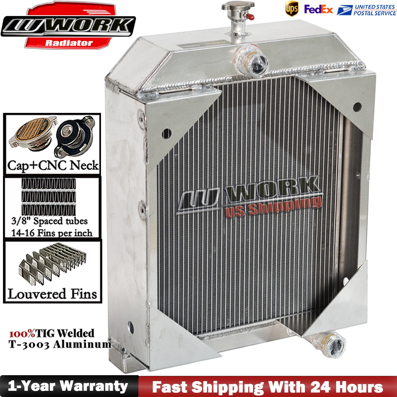 Tractor Radiator Fits Allis Chalmers D17 Gas & LP OEM#70229702 3Row All Aluminum